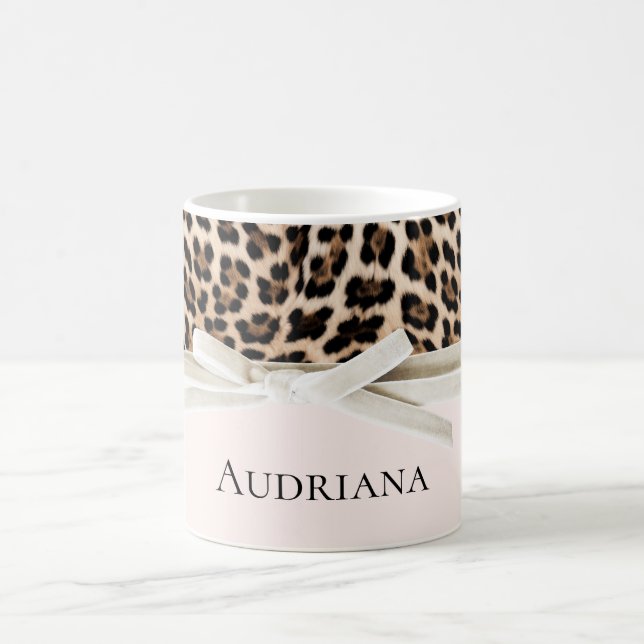 Caneca De Café Arco Branco Blush Leopardo (Centro)