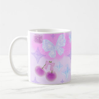 Caneca De Café Arco Coquette Moon Mug de Kawaii Pastel Girly 3D
