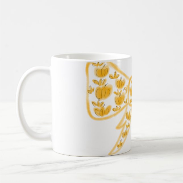 Caneca De Café Arco de abóbora amarela feliz Halloween adiciona t (Esquerda)