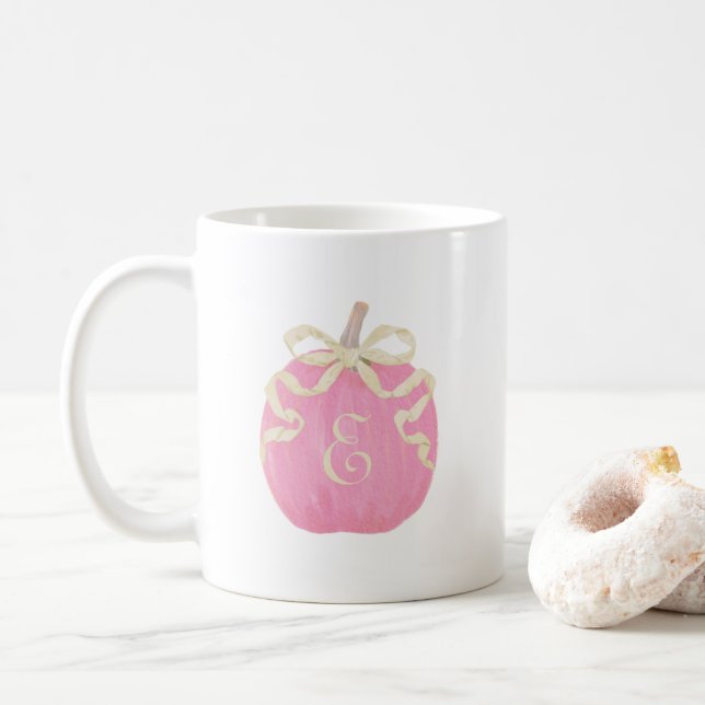 Caneca De Café Arco de Abóbora Rosa (Com Donut)