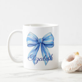 Caneca De Café Arco de Coastal Blue e White Watercolor Personaliz