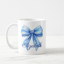 Caneca De Café Arco de Coastal Blue e White Watercolor Personaliz