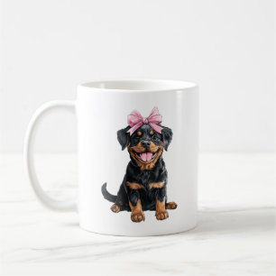 Caneca De Café Arco de Coquete Rottweiler Mãe de Cachorro Menina 