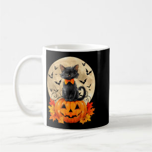 Caneca De Café Arco de Gato Preto Abóbora Halloween Outono Queda 