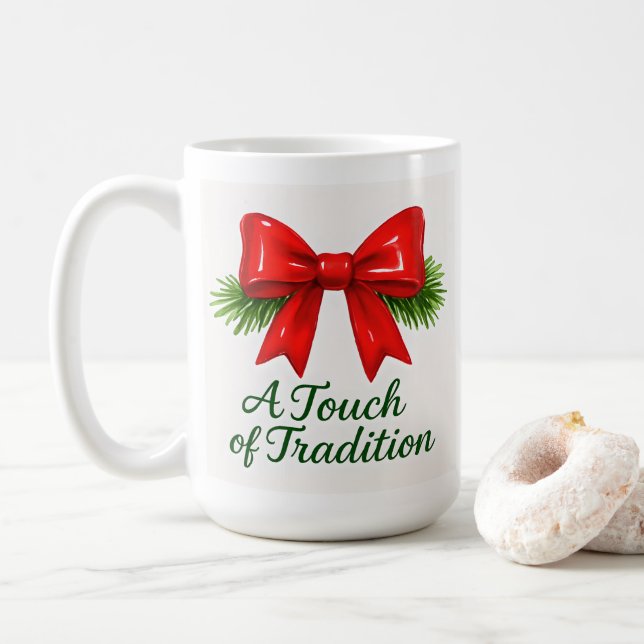 Caneca De Café Arco de Natal Coquette - ✨ Mágica Mensageira (Com Donut)