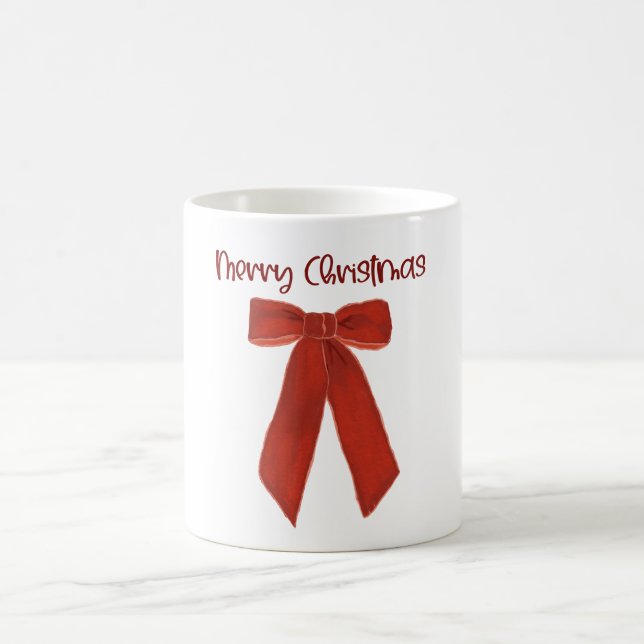 Caneca De Café Arco de Natal Vermelho com Texto Feliz Natal (Centro)