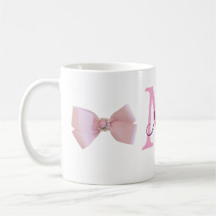Caneca De Café arco de noiva com monograma rosa moderno rústico f