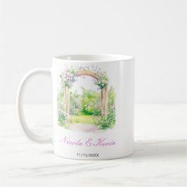 Caneca De Café Arco de Noiva Floral de Primavera