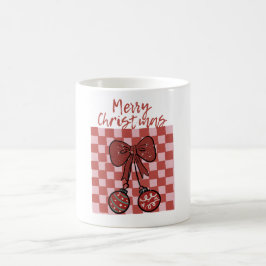 Caneca De Café Arco e Ornamentos de Natal Retrô Alegres