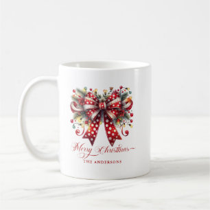 Caneca De Café Arco Festivo de Natal, Tipografia Feliz Natal