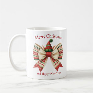 Caneca De Café Arco giro de Natal engraçado com chapéu de elfos