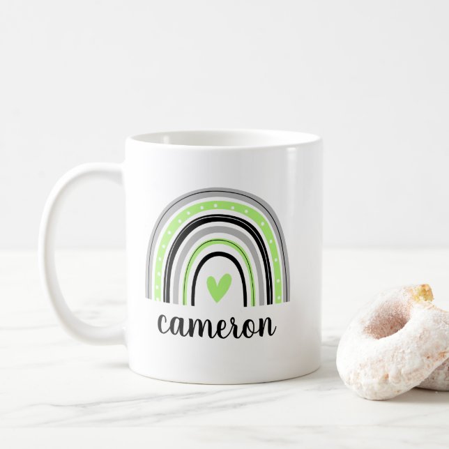 Caneca De Café Arco-íris Agênero Personalizado (Com Donut)