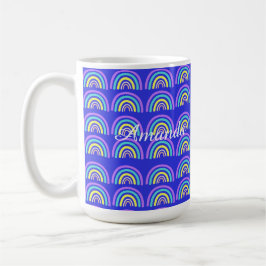 Caneca De Café Arco-íris Amarelo, azul e púrpura