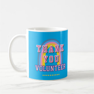 Caneca De Café Arco-Íris Azul de Agradecimento ao Voluntário Empr