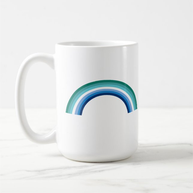 Caneca De Café Arco-íris Azul Gay Masculino (Esquerda)