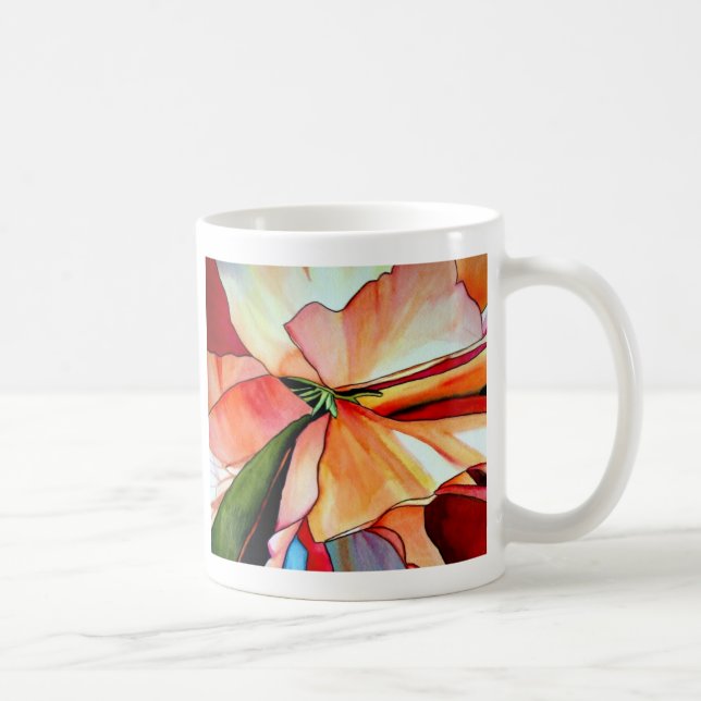 Caneca De Café Arco-Íris Begonia aquarela (Direita)