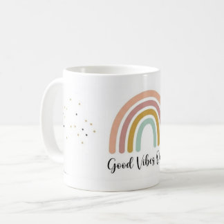 Caneca de Café Arco-Íris Boho Fofa - Xícara Estéti
