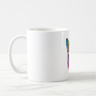 Caneca De Café Arco-íris colorido, um cão galês Corgi realista