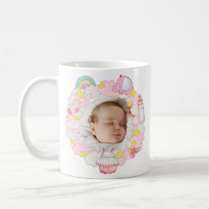 Caneca de café arco-íris com foto personalizada de