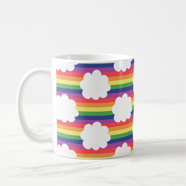 Caneca De Café Arco-íris com Nuvens (Esquerda)
