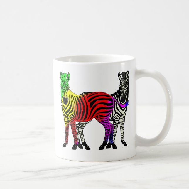 CANECA DE CAFÉ ARCO-ÍRIS DA ZEBRA & BLACK/WHITE (Direita)