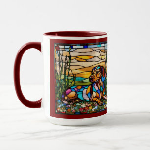 Caneca de Café Arco-Íris Dachshund Fofa