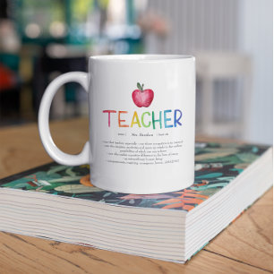 Caneca De Café Arco-íris de Aquarela Moderna Obrigada Professora