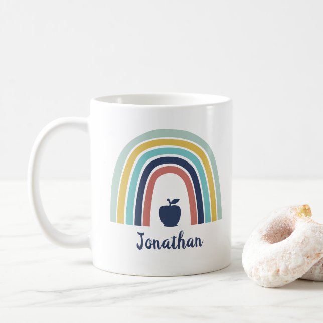 Caneca De Café Arco-íris de fruta de maçã com eco moderno (Com Donut)