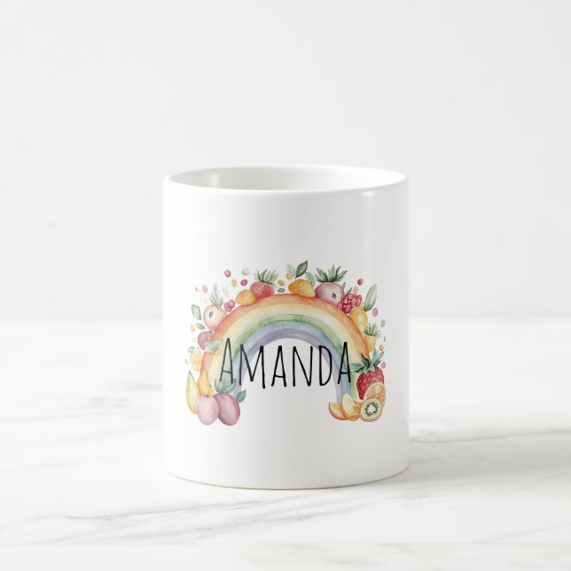 Caneca De Café Arco-íris de Frutas (Centro)