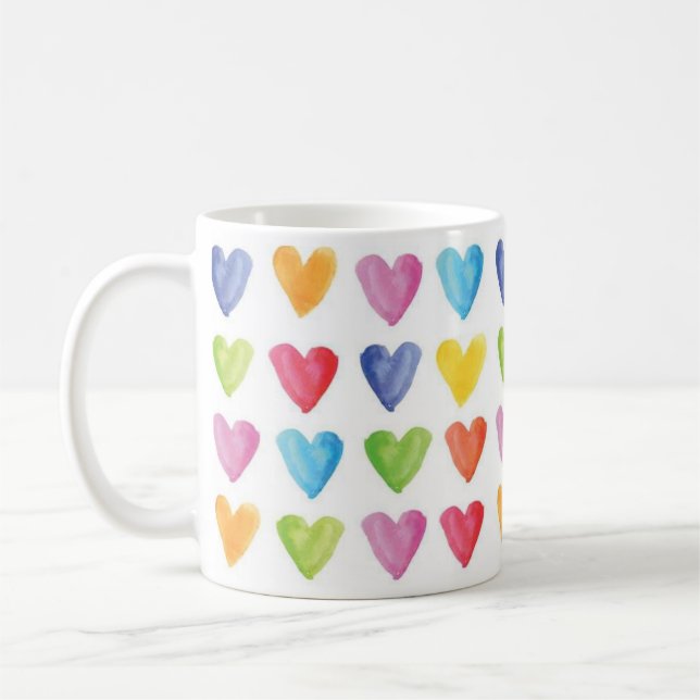 Caneca De Café Arco-íris de Hearts Mug (Esquerda)
