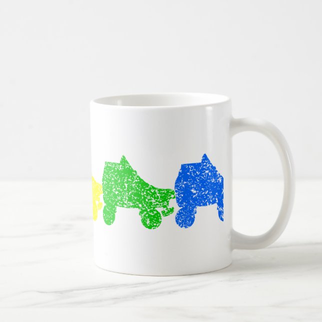 Caneca De Café arco-íris de raia de patins (Direita)