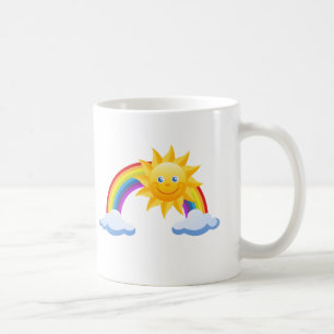 Caneca De Café Arco-íris de sorriso da luz do sol
