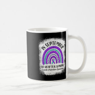 Caneca De Café Arco-Íris Em Setembro Vestimos Suicídio Roxo-Teal