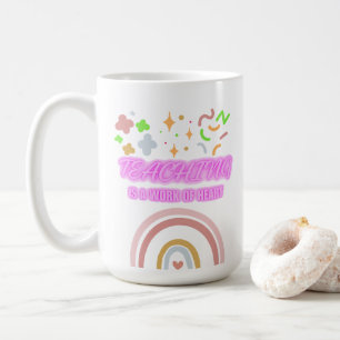 Caneca De Café Arco-Íris Ensino é obra de coração