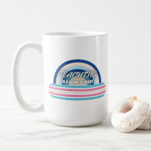 Caneca De Café Arco-Íris Ensino é uma obra de coração