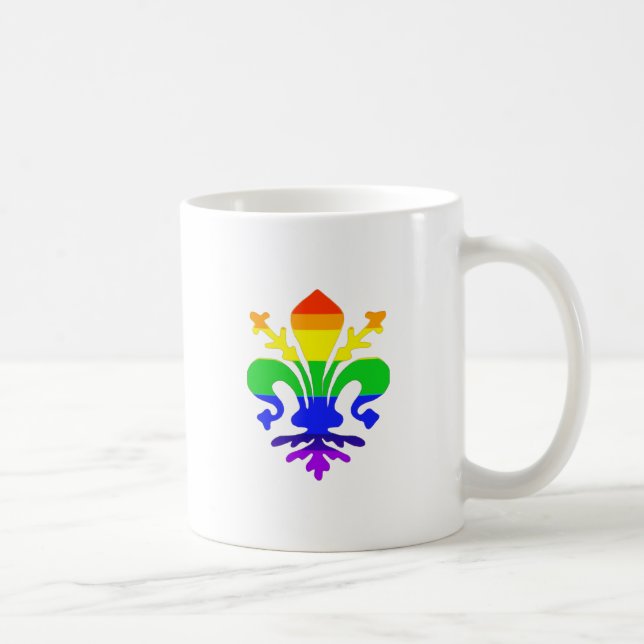 Caneca De Café Arco-Íris Estilizado Fleur de Lis (Direita)