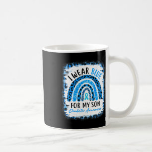 Caneca De Café Arco-Íris Eu Visto Fita Azul Para Meu Filho Diabet