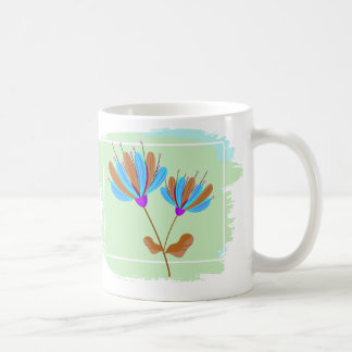 Caneca De Café Arco-Íris Flor Pincel Traço Geométrico Design