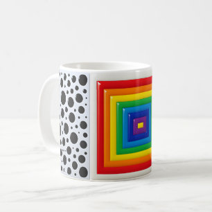 Caneca De Café Arco-Íris Geométrico 