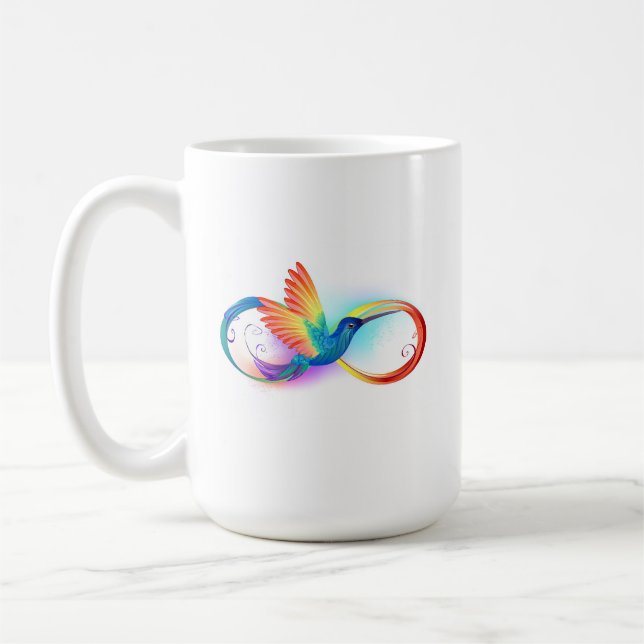 Caneca De Café Arco-íris Hummingbird com símbolo Infinito (Esquerda)