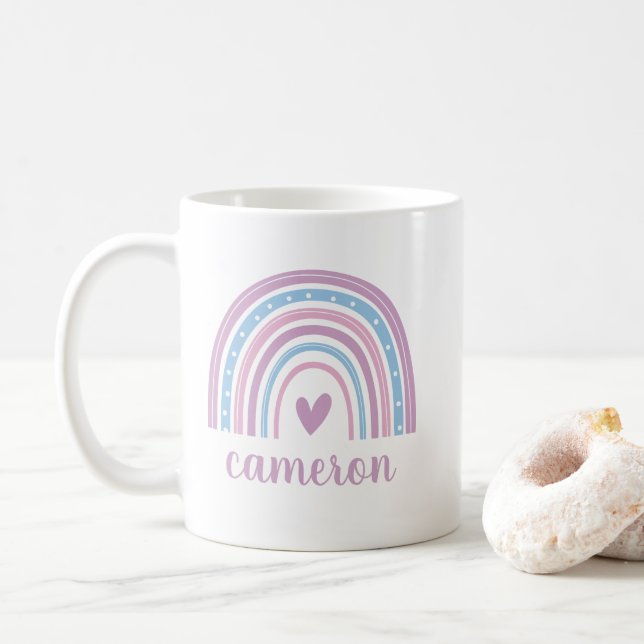 Caneca De Café Arco-íris Intersexo Personalizado (Com Donut)