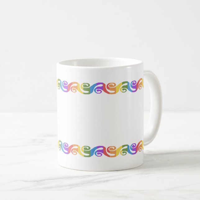 Caneca De Café Arco-íris La Tene Espiral Celta (Frente Esquerda)