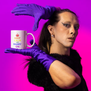 Caneca De Café Arco-íris mantém calma e Casado ligado