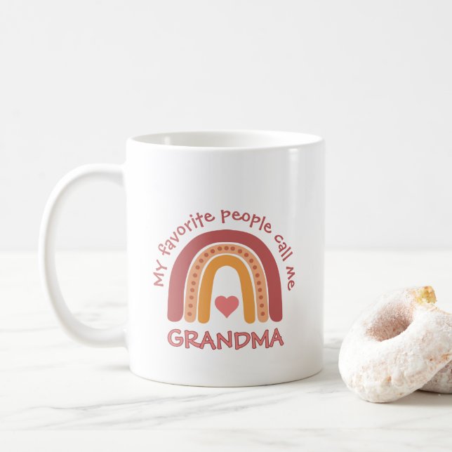 Caneca De Café Arco-íris Para a Vovó Das Crianças (Com Donut)