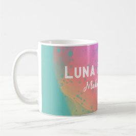 Caneca De Café Arco-Íris Rosa Pintado - Mug Personalizável