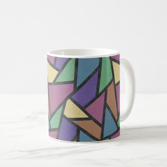 Caneca De Café Arco-íris torto cores padrão do mosaico (Frente Esquerda)