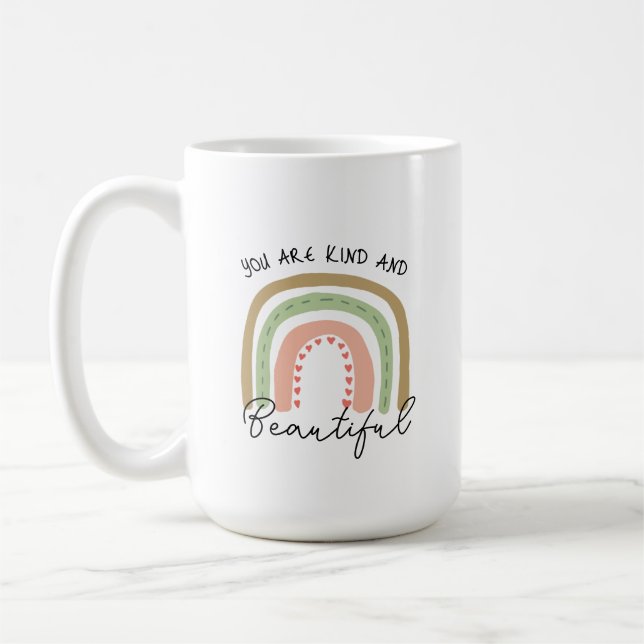 Caneca De Café Arco-íris Você é gentil e bonito (Esquerda)