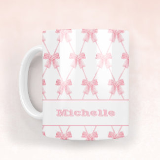 Caneca De Café Arco Rosa Trendy Coquette Bridesmaid