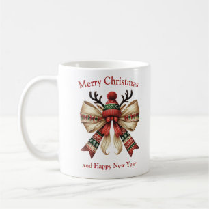 Caneca De Café Arco rupestre de Natal com elfos e renas