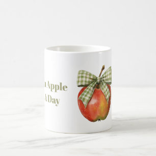 Caneca De Café Arco Verde Maçã Vermelha Por Dia